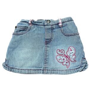 Y2K Vintage Levis Girls Butterfly Heart PocketsDenim Skirt  Size 24M